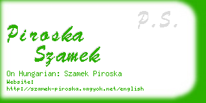 piroska szamek business card